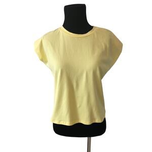 GB Girls Yellow Short Padded Sleeve Crop T shirt Size XL - NEW